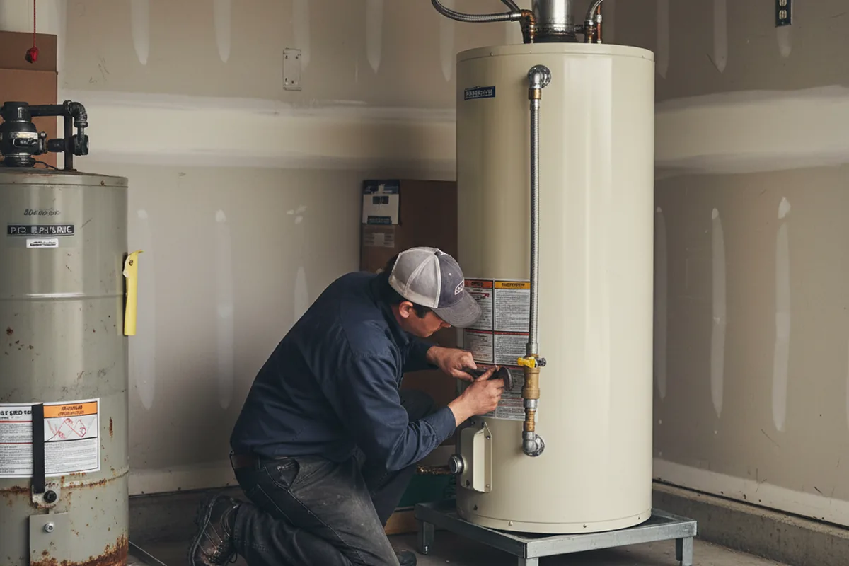 Water heater and shutoff valve replacement in Ellendale